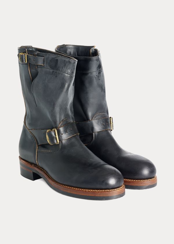 Men's Ralph Lauren Leather Engineer Boots | 564817GZA